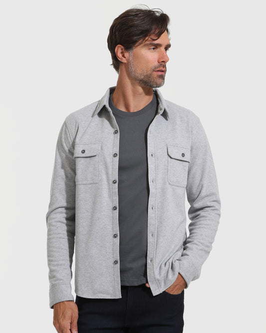 Heather Gray Sweater Button Up Shirt