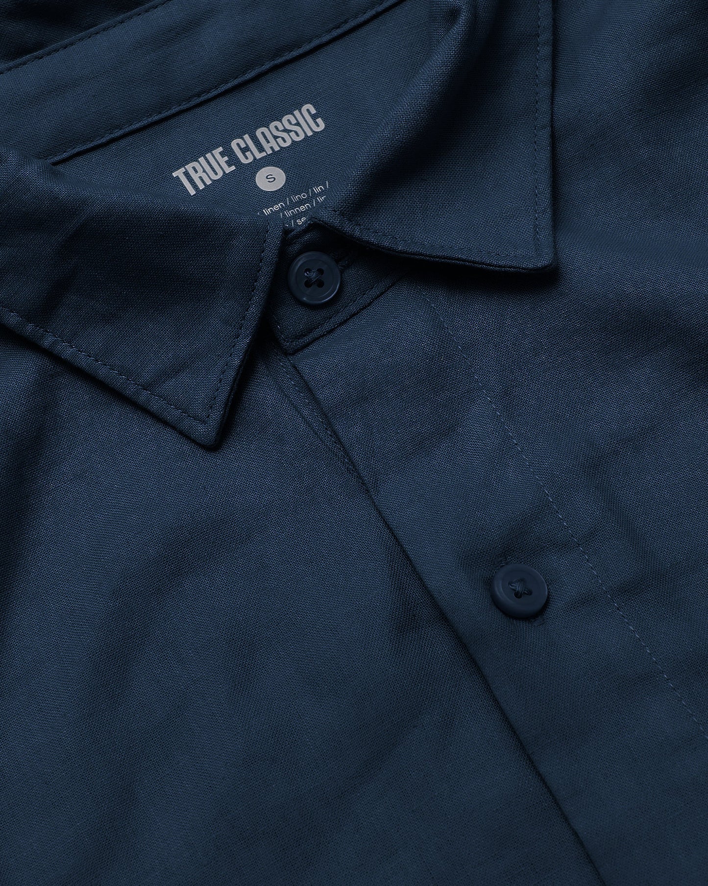 Navy Long Sleeve Linen Shirt