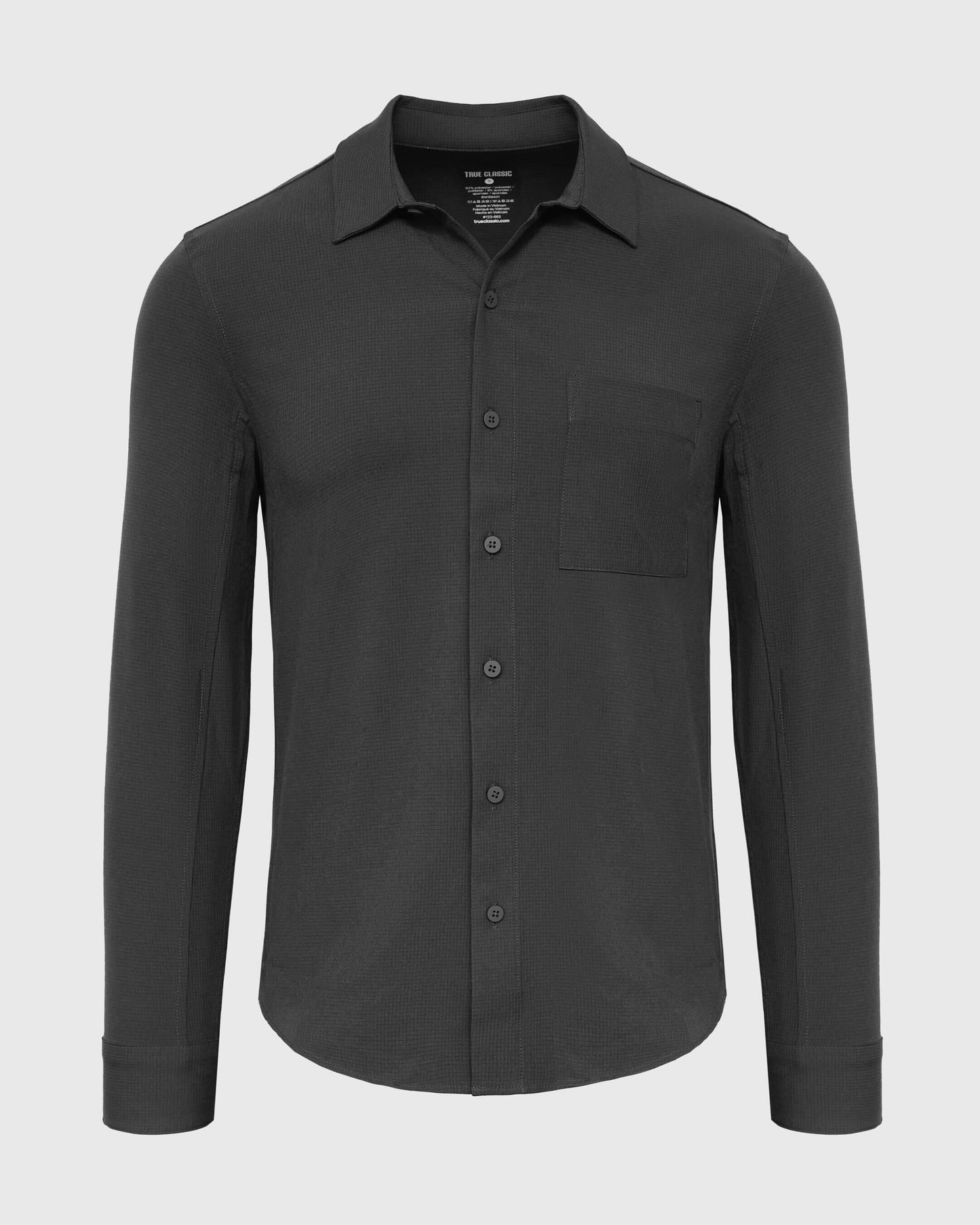 Charcoal Heather Gray Long Sleeve Ripstop Commuter Shirt