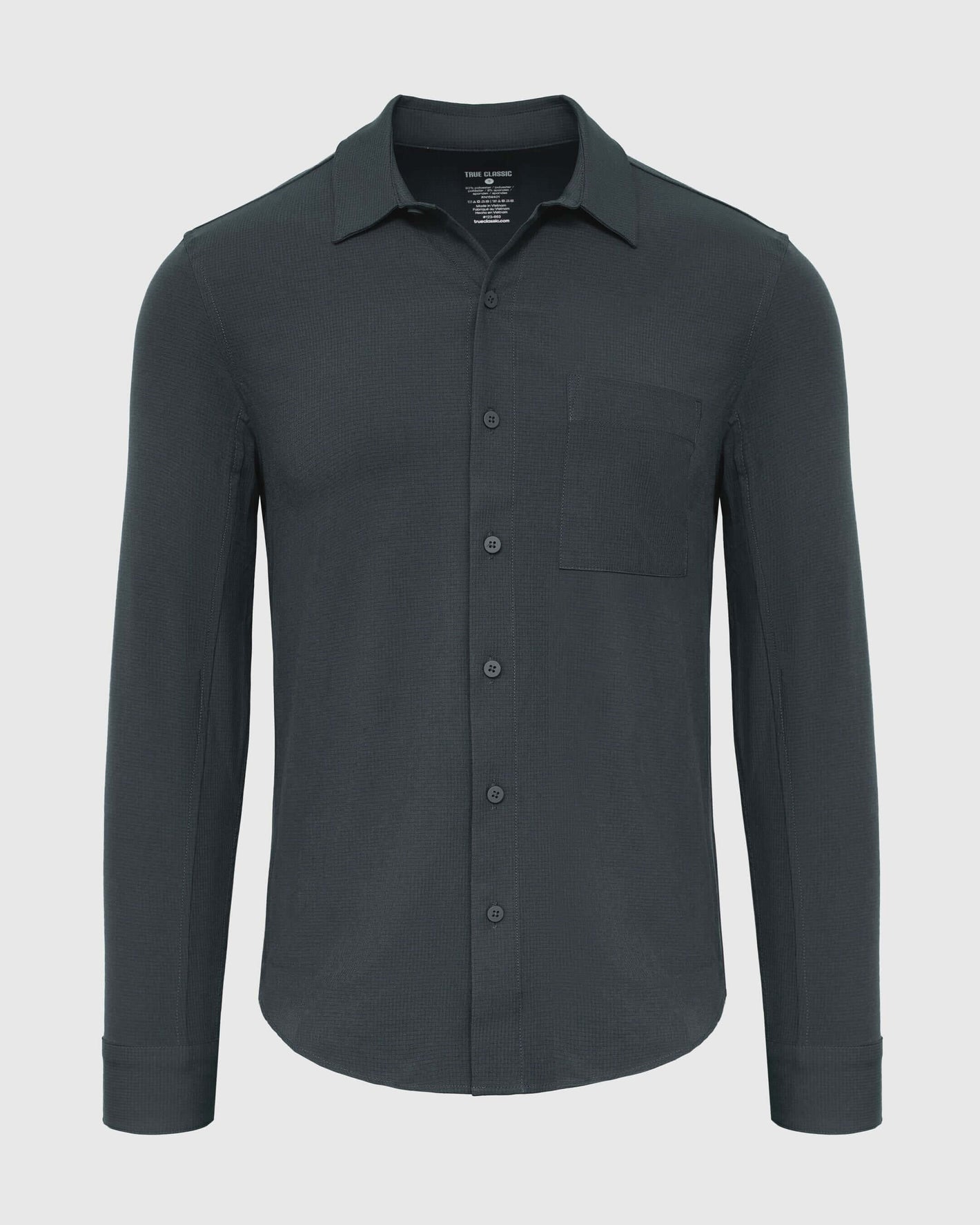 Heather Navy Long Sleeve Ripstop Commuter Shirt