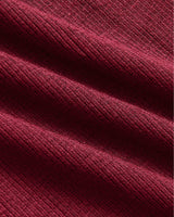 Womens Dark Maroon Ribbed Long Sleeve Scoop Neck Tee
