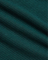 Womens Deep Emerald Waffle Long Sleeve Boxy Henley
