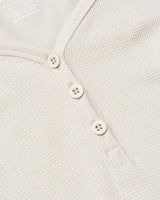 Womens Oatmeal Waffle Long Sleeve Boxy Henley