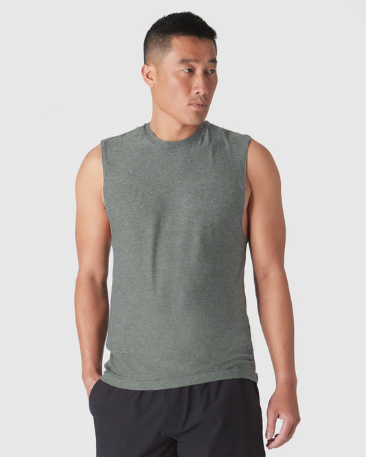 Heather Forest Sleeveless Active Muscle Tee