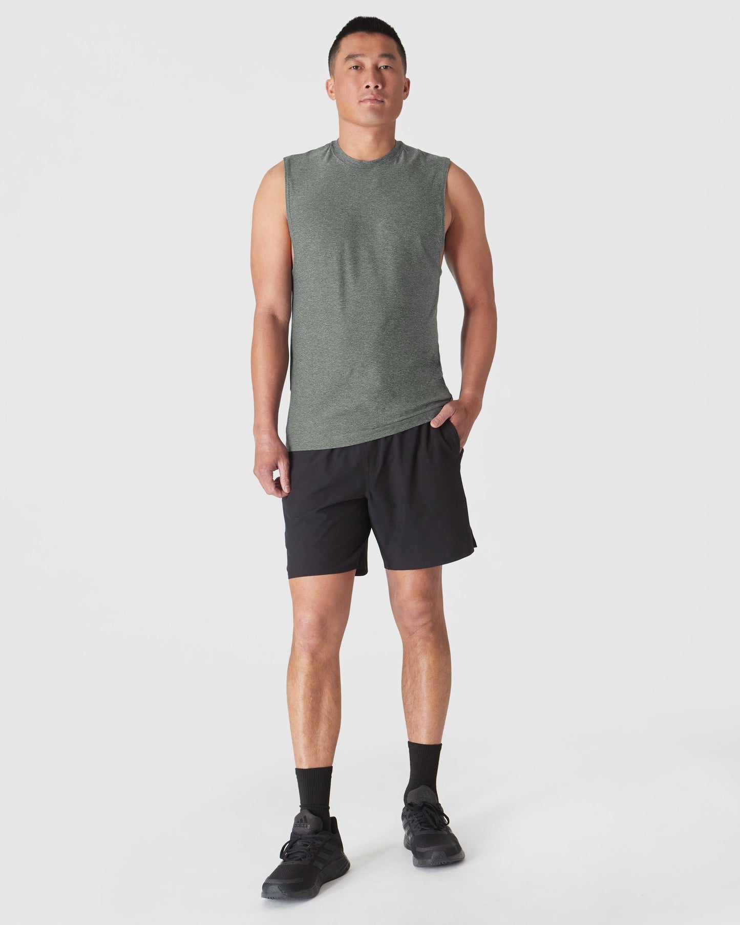 Heather Forest Sleeveless Active Muscle Tee
