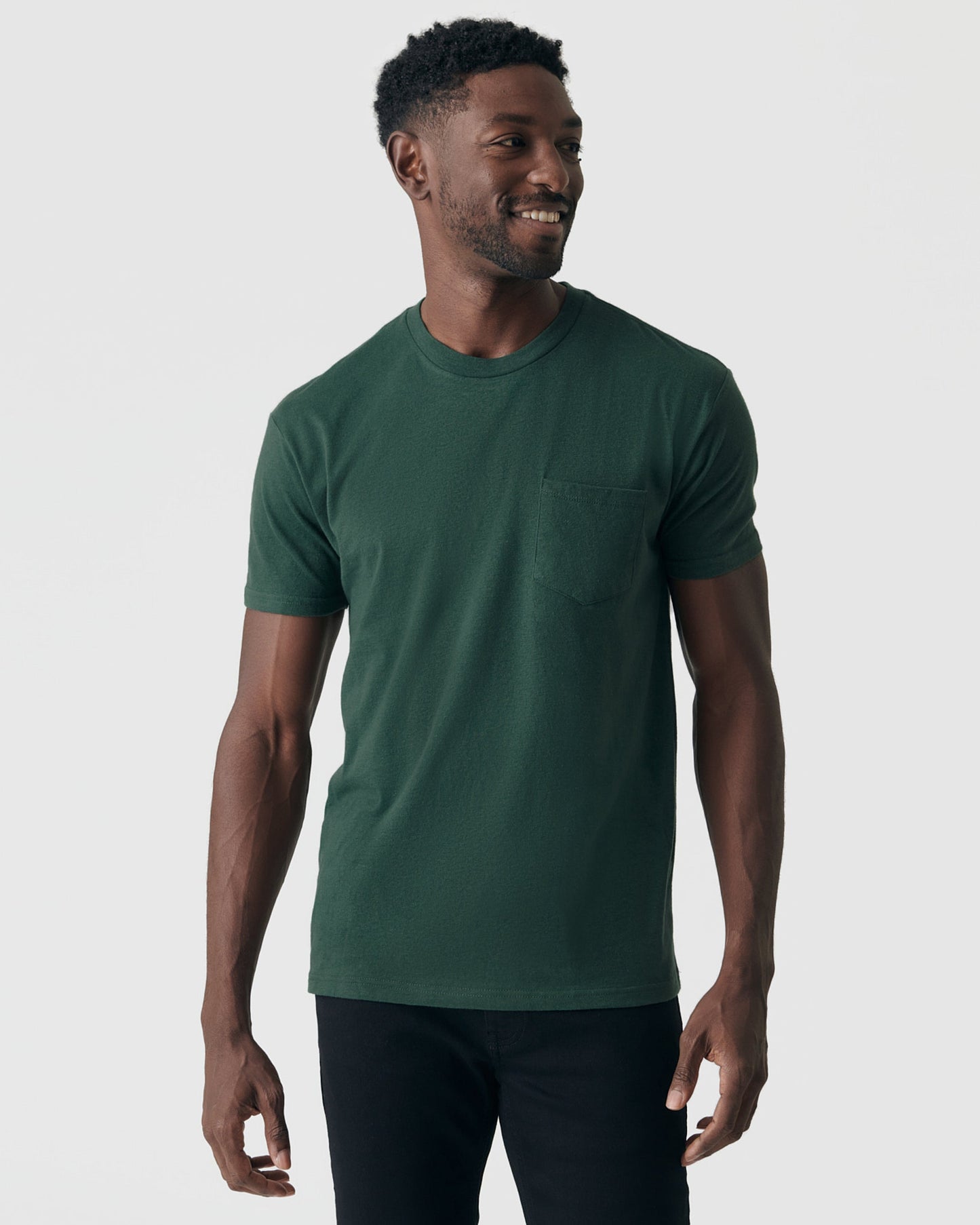 Forest Green Pocket Crew Tee