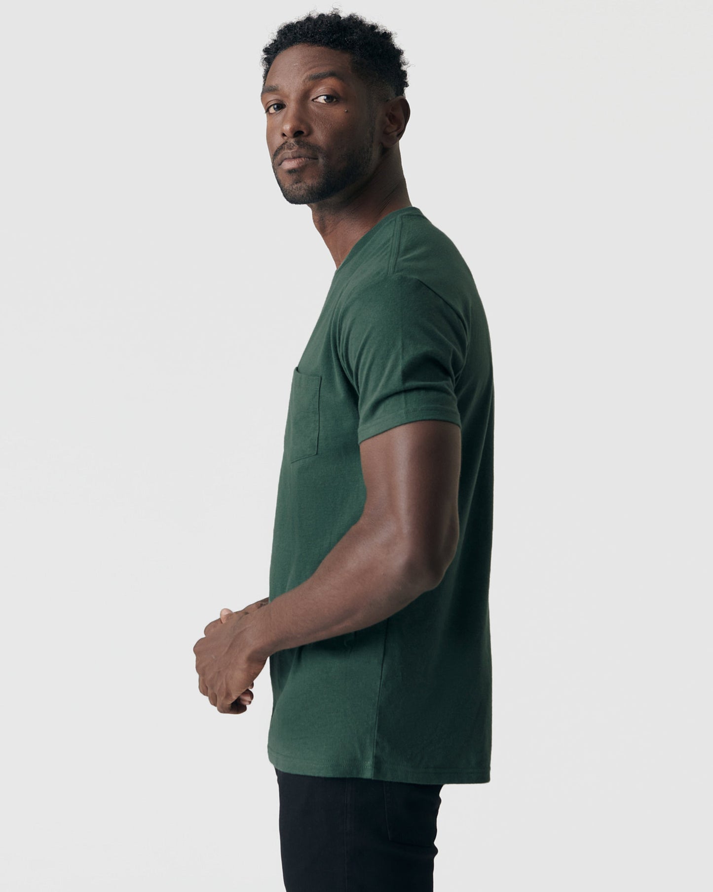 Forest Green Pocket Crew Tee