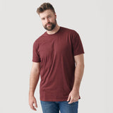 Heather Burgundy Tall Round Hem Crew Neck T-Shirt