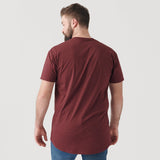 Heather Burgundy Tall Round Hem Crew Neck T-Shirt