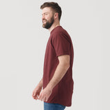 Burgundy Tall Round Hem Crew Neck T-Shirt