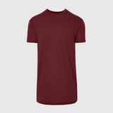 Burgundy Tall Round Hem Crew Neck T-Shirt