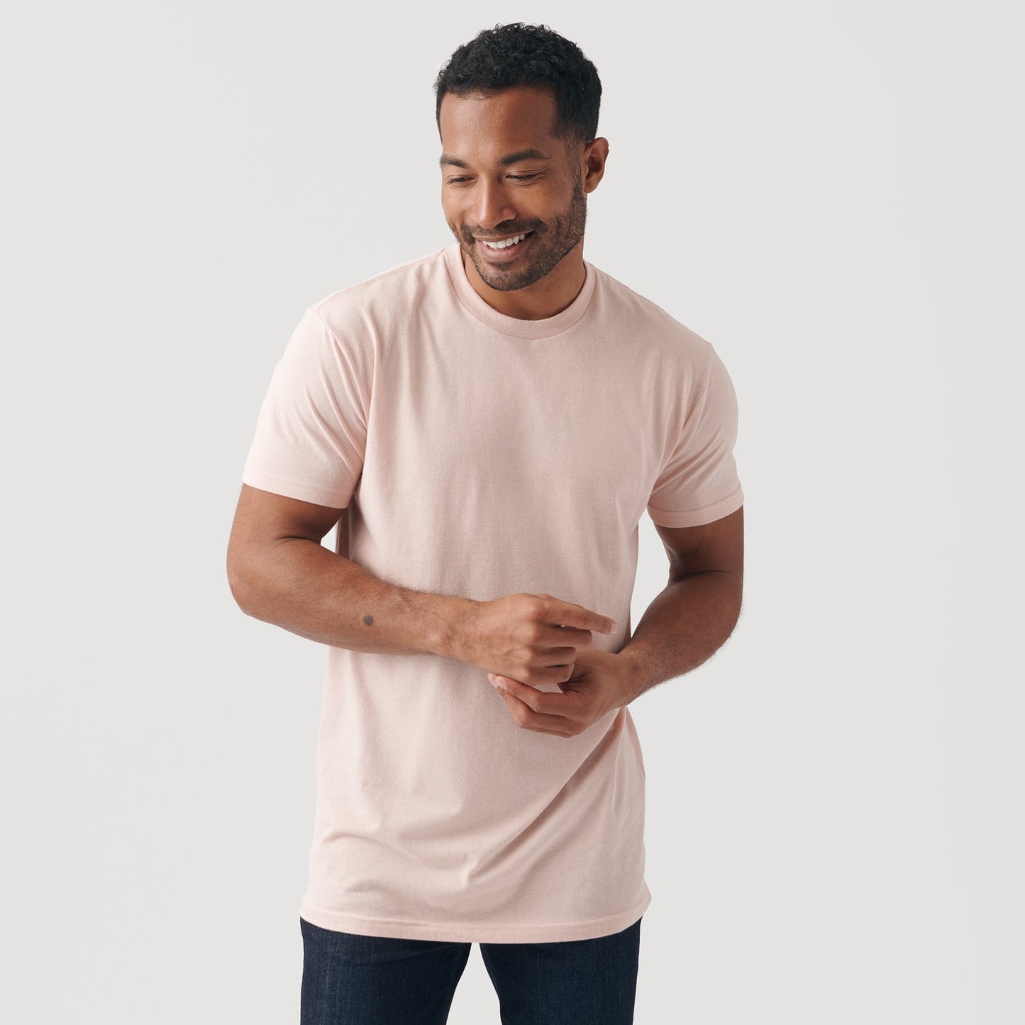 Dusty Pink Tall Round Hem Crew Neck T-Shirt