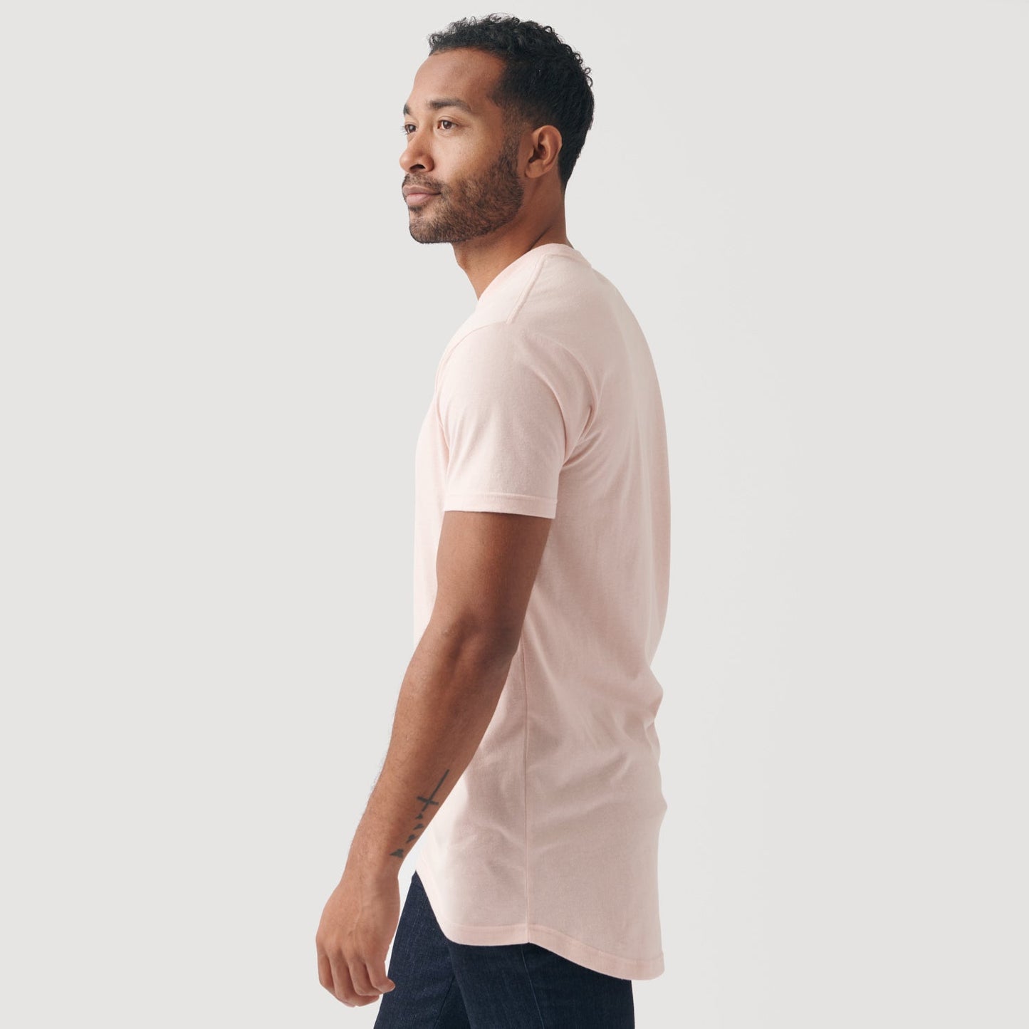 Dusty Pink Tall Round Hem Crew Neck T-Shirt