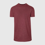 Heather Burgundy Tall Round Hem Crew Neck T-Shirt