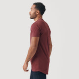 Heather Burgundy Tall Round Hem Crew Neck T-Shirt