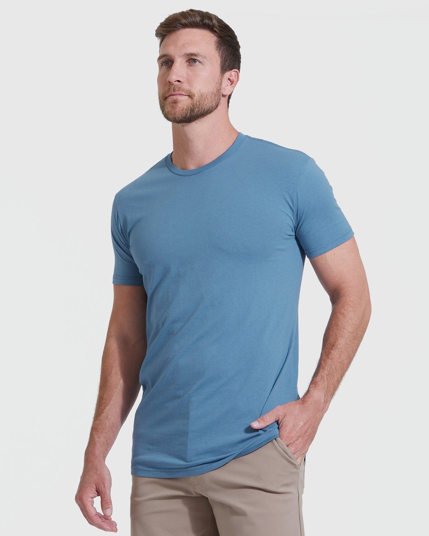 Indigo Tall Round Hem Crew Neck T-Shirt
