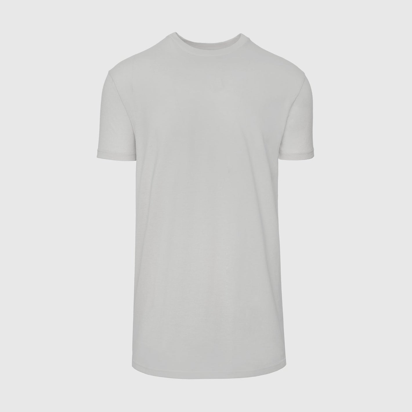 Light Gray Tall Round Hem Crew Neck T-Shirt