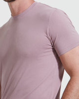 Mineral Mauve Tall Round Hem Crew Neck T-Shirt