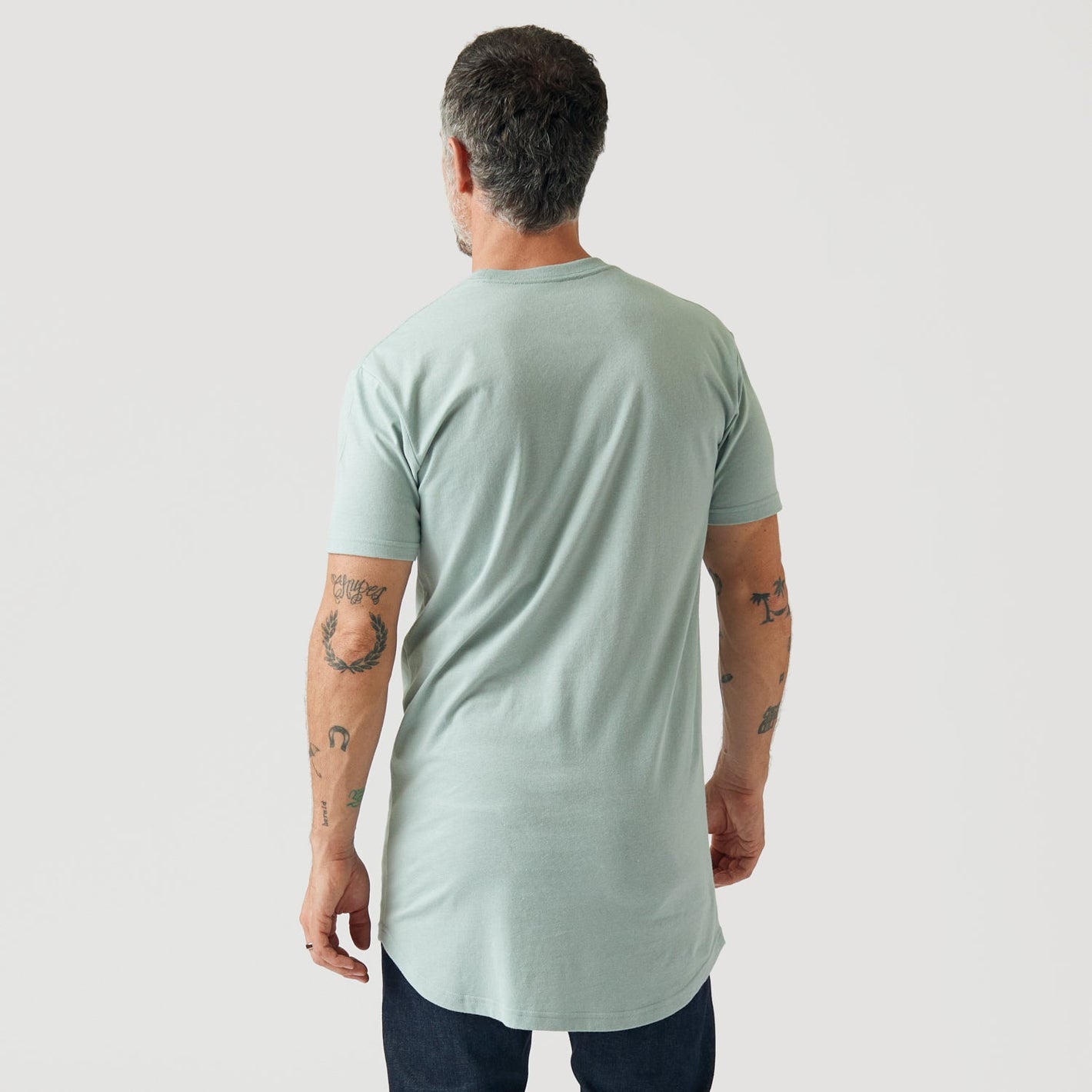 Sage Tall Round Hem Crew Neck T-Shirt