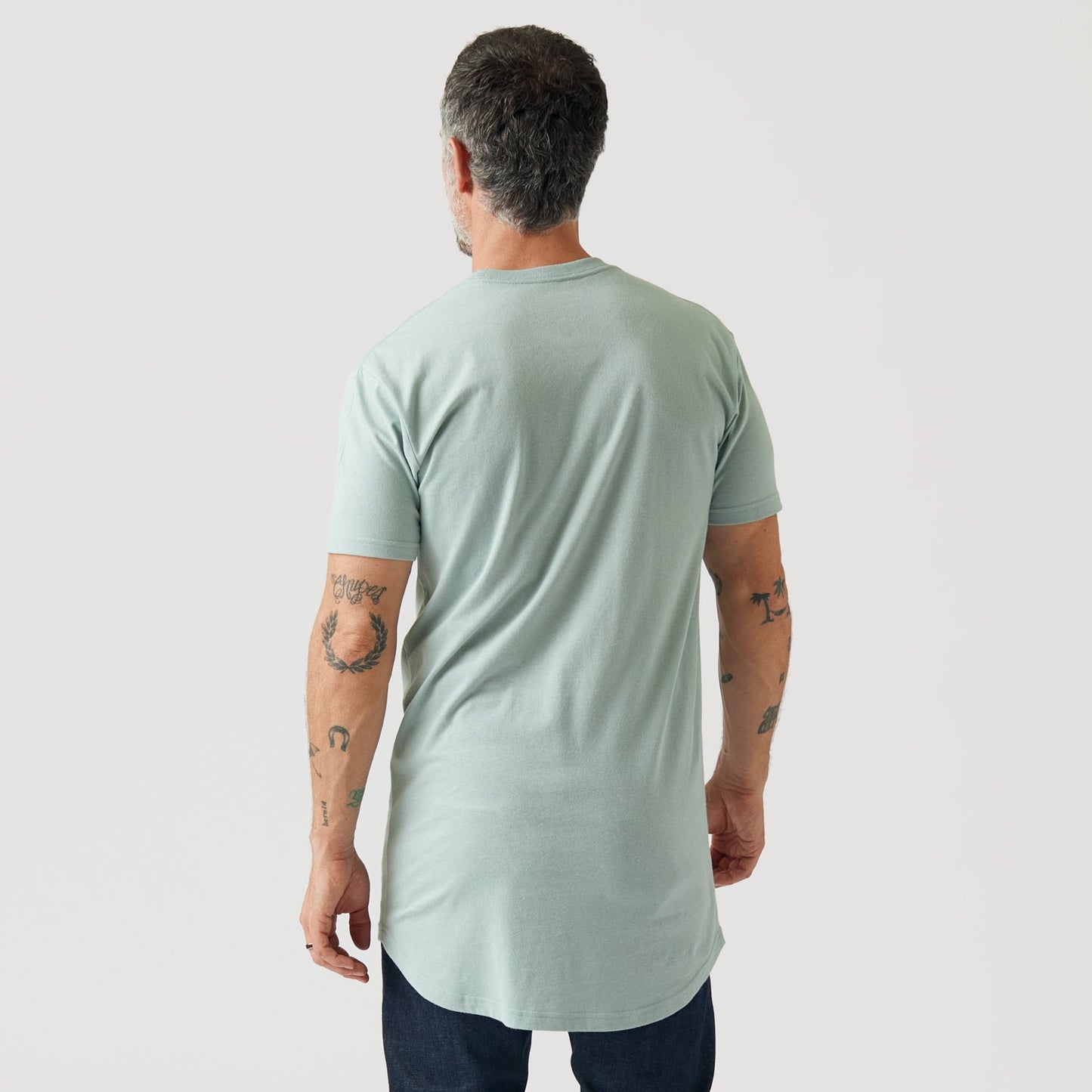 Sage Tall Round Hem Crew Neck T-Shirt