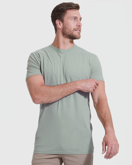 Slate Green Tall Round Hem Crew Neck T-Shirt