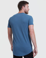 Stone Blue Tall Round Hem Crew Neck T-Shirt