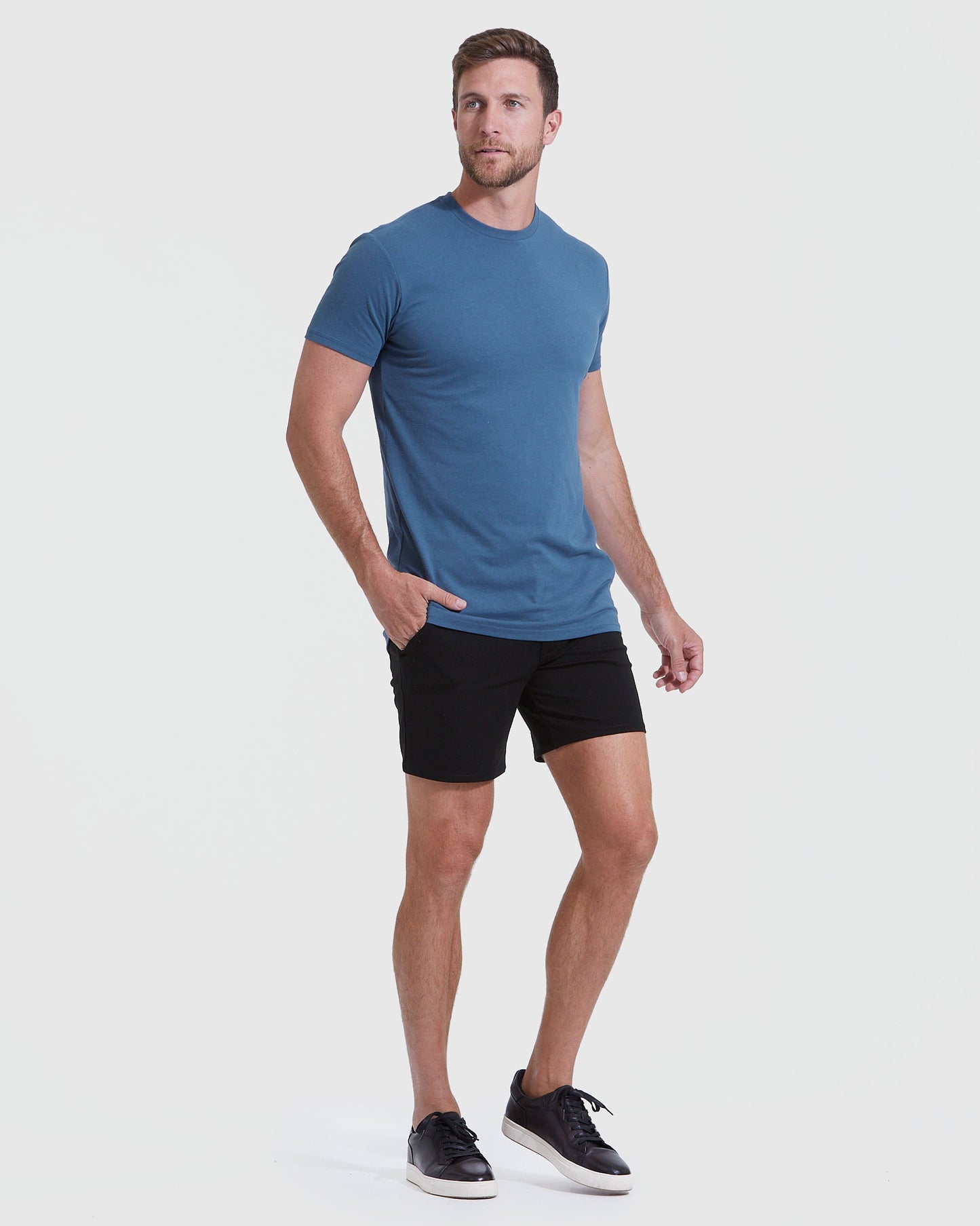 Stone Blue Tall Round Hem Crew Neck T-Shirt
