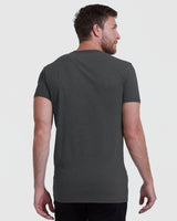 Charcoal Heather Gray Tall Straight Hem Crew Neck T-Shirt
