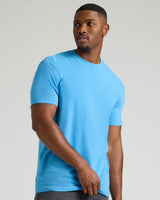 Dark Heather Bahama Blue Tall Straight Hem Crew Neck T-Shirt