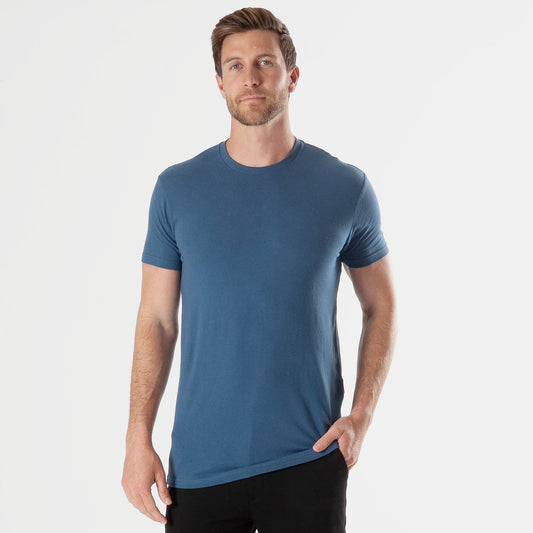Stone Blue Tall Straight Hem Crew Neck T-Shirt