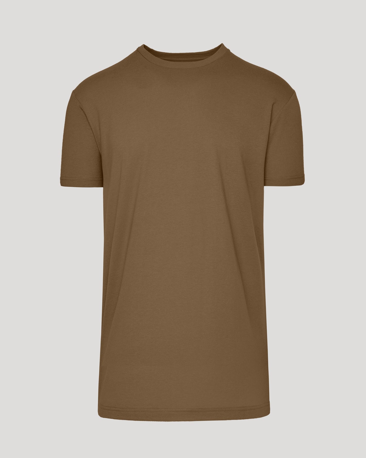 Tan 499 Tall Straight Hem Crew Neck T-Shirt