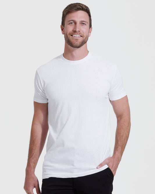 White Tall Straight Hem Crew Neck T-Shirt