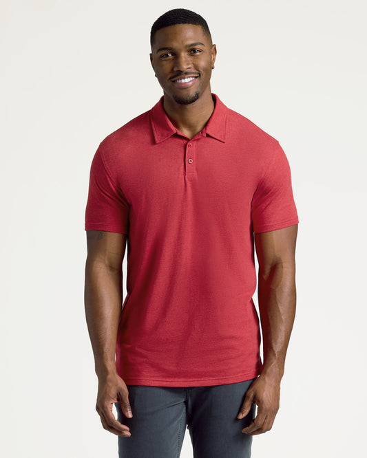Dark Heather Lava Short Sleeve Tall Polo