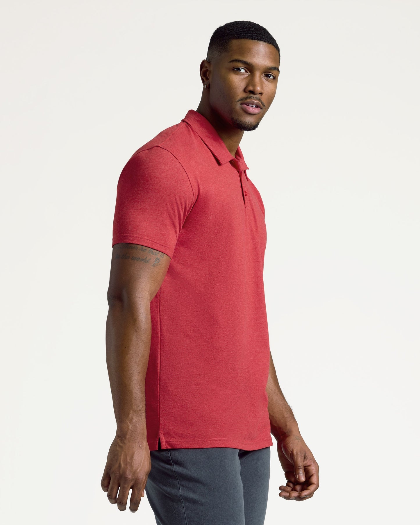 Dark Heather Lava Short Sleeve Tall Polo