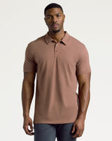 Dark Heather Sepia Short Sleeve Tall Polo