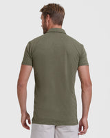 Heather Military Green Short Sleeve Tall Polo