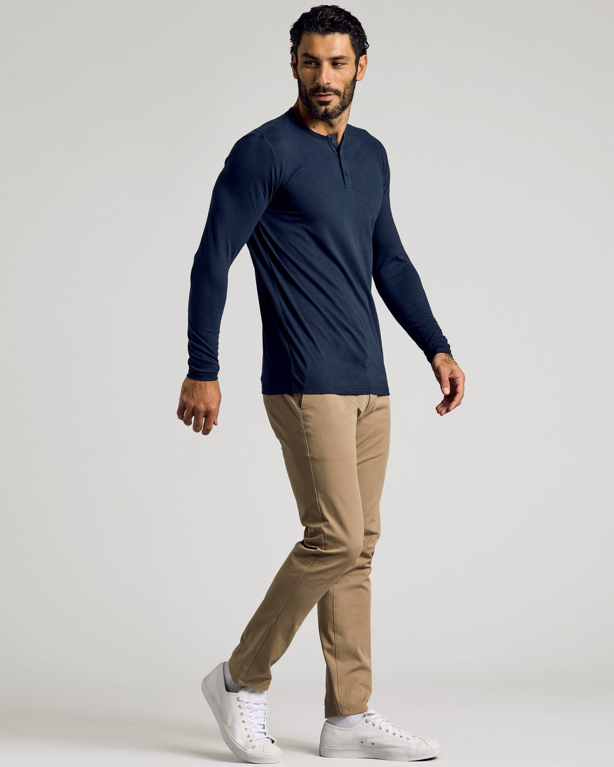 Navy Tall Classic Long Sleeve Henley