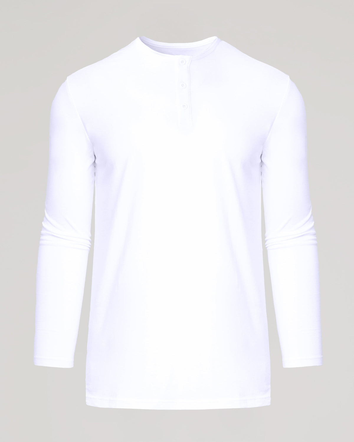 White Tall Classic Long Sleeve Henley