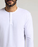 White Tall Classic Long Sleeve Henley