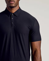 Black Short Sleeve Tall Active Polo