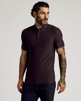 Dark Heather Cocoa Short Sleeve Tall Active Polo
