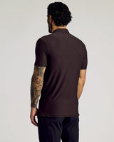 Dark Heather Cocoa Short Sleeve Tall Active Polo
