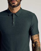 Dark Heather Forest Short Sleeve Tall Active Polo