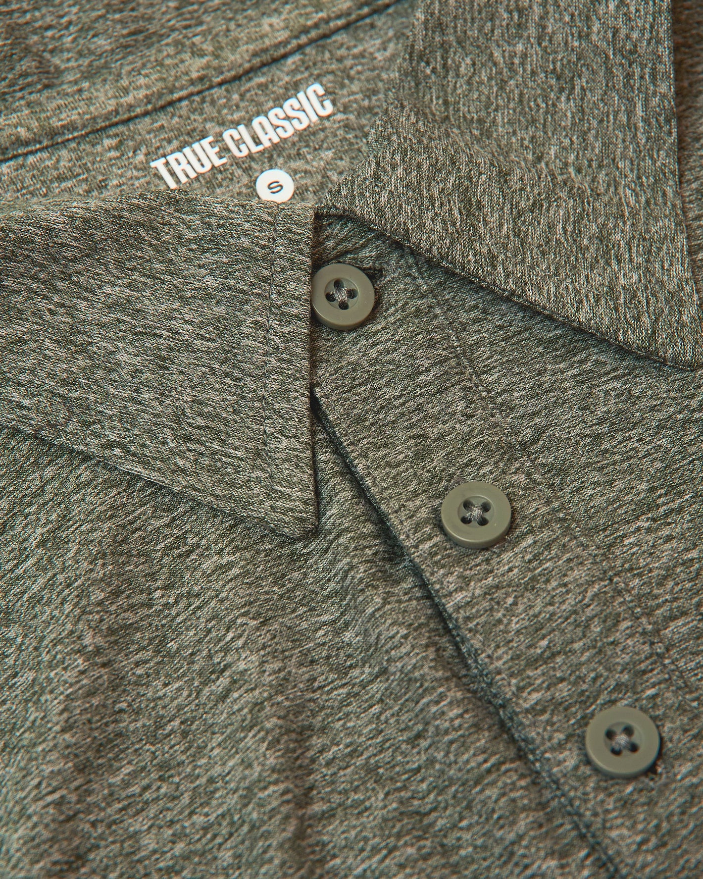 Heather Military Green Short Sleeve Tall Active Polo