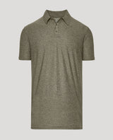Heather Military Green Short Sleeve Tall Active Polo