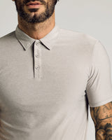 Light Heather Gray Short Sleeve Tall Active Polo