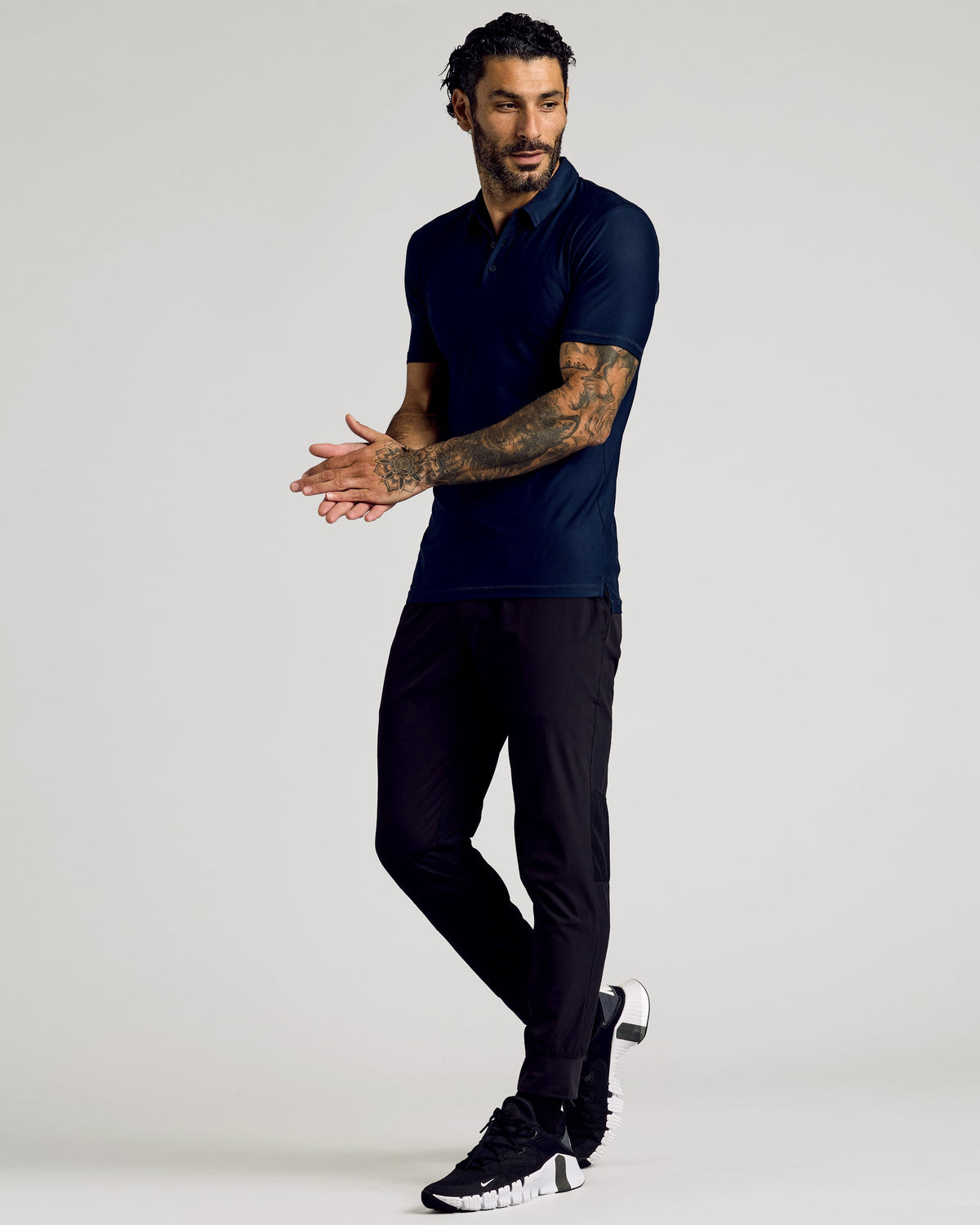 Navy Short Sleeve Tall Active Polo