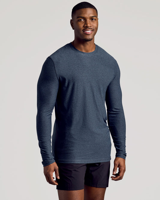 Dark Heather Fiord Long Sleeve Tall Active Crew