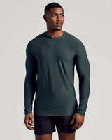 Dark Heather Forest Long Sleeve Tall Active Crew