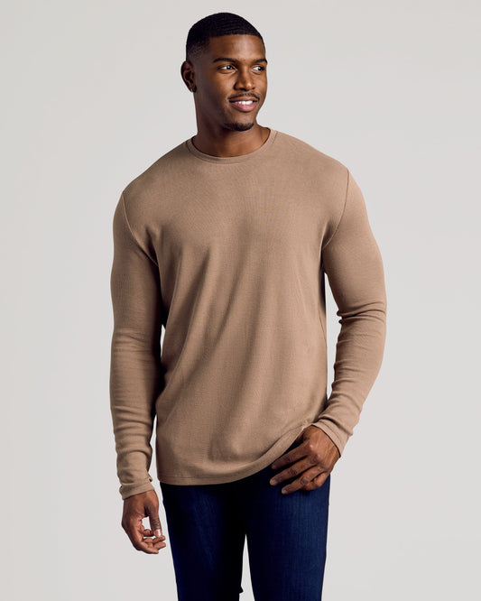 Alpaca Long Sleeve Tall Waffle Crew
